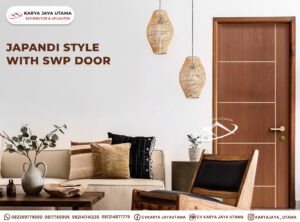 Pintu SWP (Solid Wood Panel) untuk rumah bertemakan Japandi