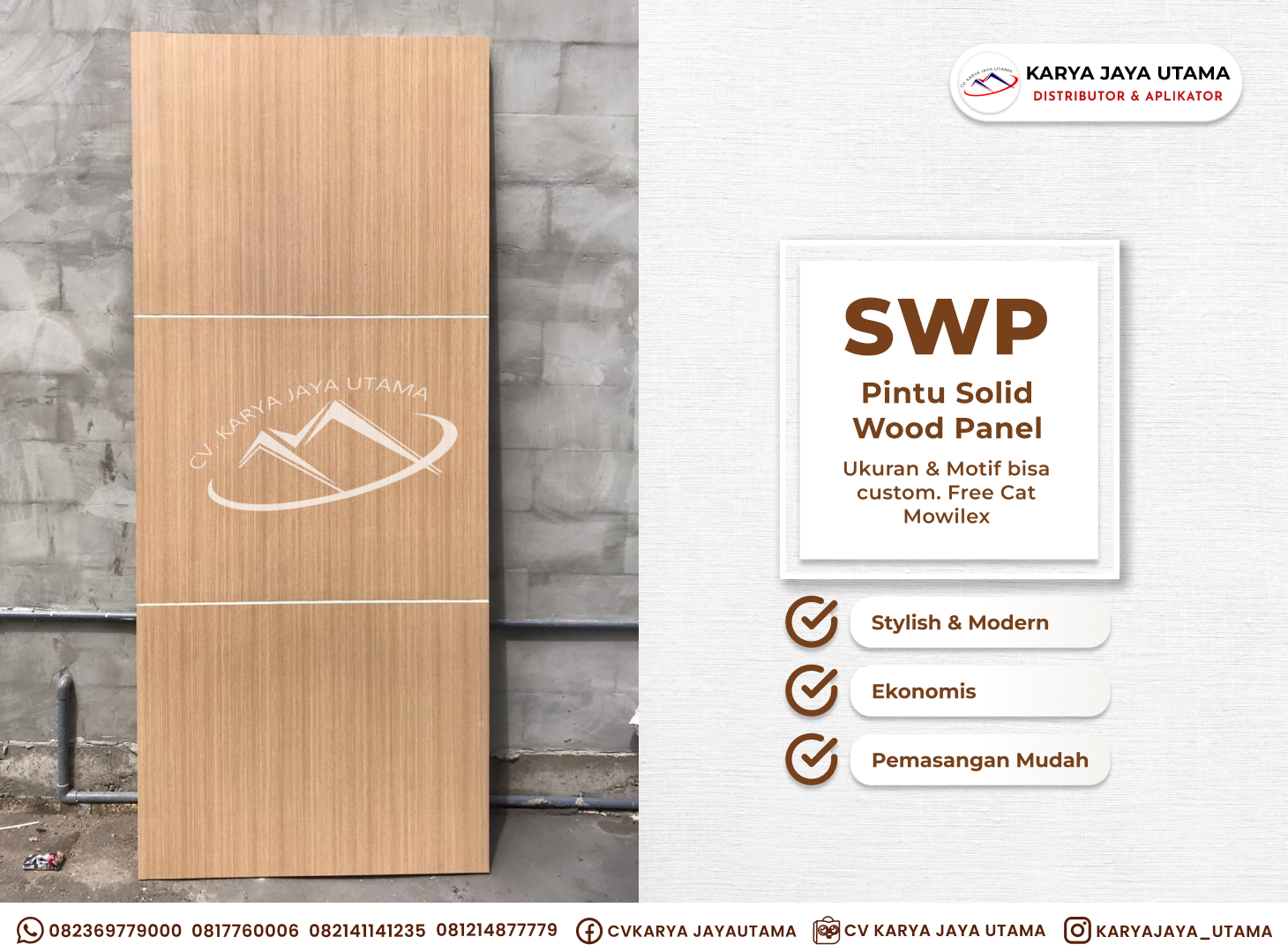 Desain Rumah Modern dengan Pintu Solid Wood Panel (SWP)