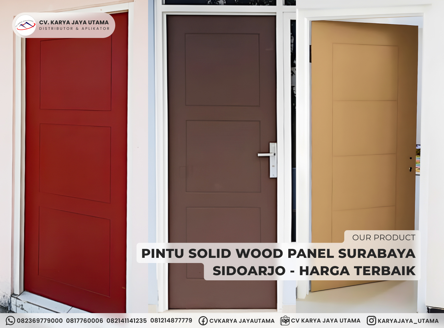 Pintu Solid Wood Panel Surabaya Sidoarjo – Harga Terbaik